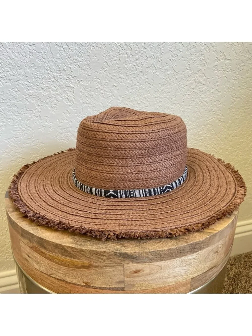 Treasure & Bond Wide Brim Frayed Edge Sun Hat